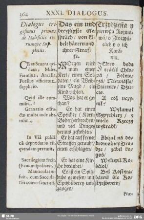 Dialogus trigesimus primus, de Maleficiis eorumque Suppliciis