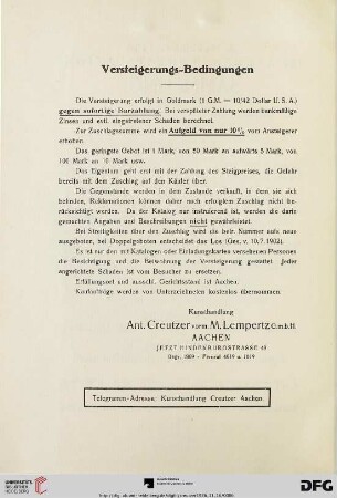 Versteigerungs-Bedingungen