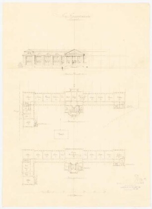 Kunstakademie, Kassel: Ansicht, Grundrisse EG und OG