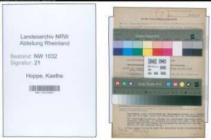 Entnazifizierung Kaethe Hoppe , geb. 17.09.1896 ()