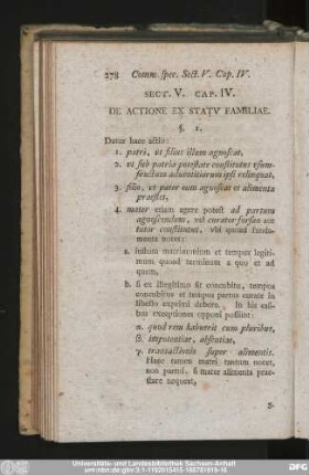Cap. IV. De Actione Ex Statu Familiae.