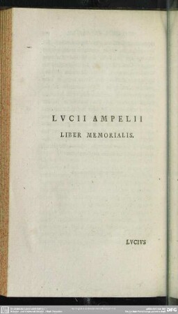 Lucii Ampelii Liber Memorialis