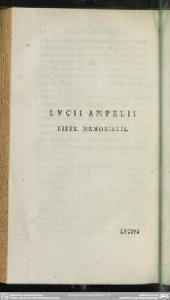 Lucii Ampelii Liber Memorialis