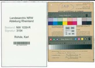 Entnazifizierung Karl Rohde , geb. 14.03.1900 (Kraftfahrer)