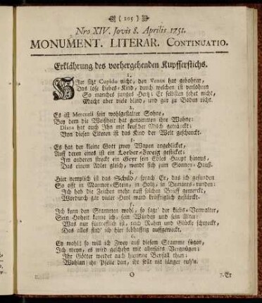Nro XIV. Jovis 8. Aprilis 1751.