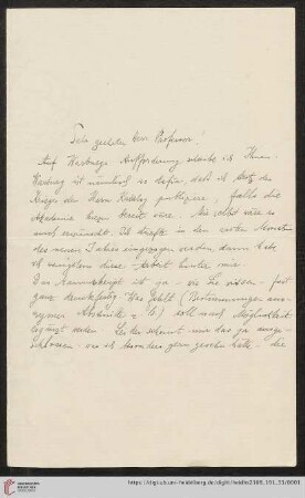 Brief von Fritz Saxl an Franz Boll