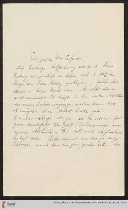 Brief von Fritz Saxl an Franz Boll