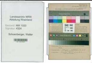 Entnazifizierung Walter Schoenberger , geb. 08.11.1903 (Arbeiter)