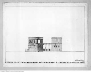 Ein römisches Theater in einer Villa, Seitenansicht