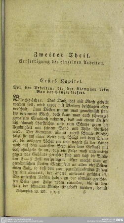 Zweiter Theil. Verfertigung der einzelnen Arbeiten