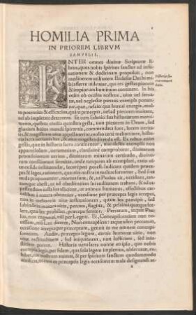 Homilia Prima In Priorem Librum Samuelis.