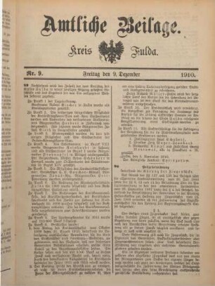 9: Beilage vom Freitag, 9. Dezember 1910
