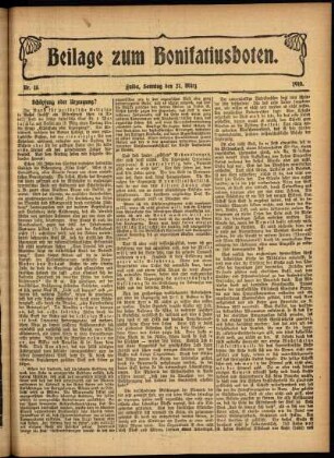 Zweite Ausgabe vom Sonntag, den 27. März 1910.