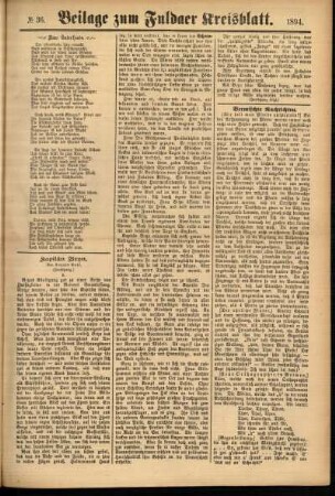 Zweite Ausgabe vom Samstag, den 24. März 1894.