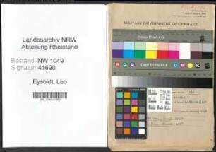 Entnazifizierung Leo Eysoldt , geb. 10.11.1891 (Kapellmeister)