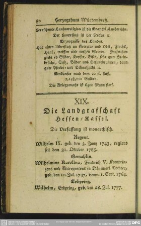 XIX. Die Landgrafschaft Hessen-Kassel