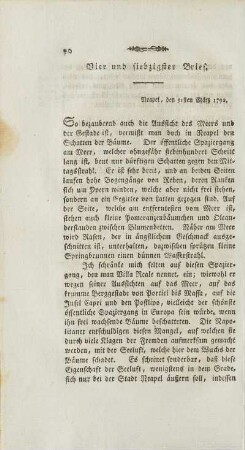 Vier und siebzigster Brief