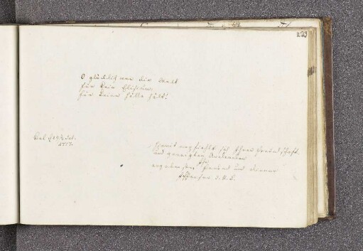 J. F. Jensen. – Incipit: O glücklich wer die Welt für kein Elisium, für keine Hölle hält! – Kiel, 29.07.1777