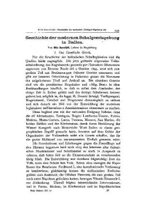Geschichte der modernen Schulgesetzgebung in Italien