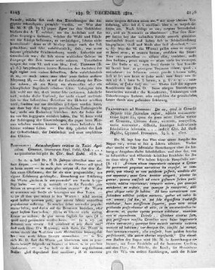 Rostochii: Animadversiones criticae in Taciti Agricolam. Graecar. literarum Prof. Publ. Qrd. . . . . auspicaturus scripsit Jo. Chr. Guil. Dahl. 28 S. 4.