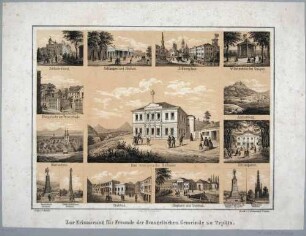 Sammelbild und Erinnerungsblatt mit Ansichten von Teplitz (heute Teplice in Tschechien)