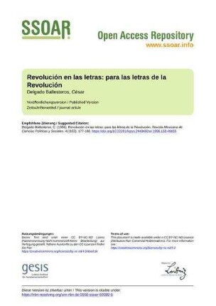 Revolución en las letras: para las letras de la Revolución