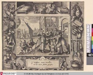 Hospes eram vestra et me tecta subire petistis [Das Beherbergen von Fremden; Sheltering the strangers; Les voyageurs hebergés]