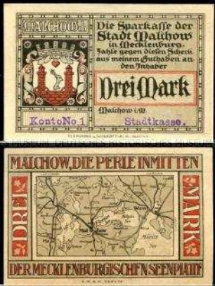 Malchow, Notgeldserie, Drei Mark