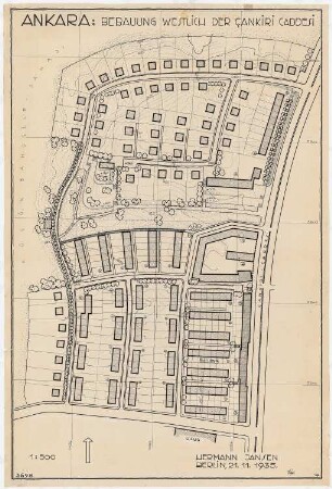 Gesamtbebauungsplan Ankara Teilbebauungsplan innere Stadt: Lageplan 1:500 Innere Stadt Cankiri C., westliche Bebauung