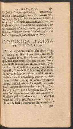 Dominica Decima Trinitatis ...