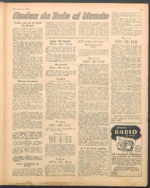 Valioso servicio de Radio "El Mundo"