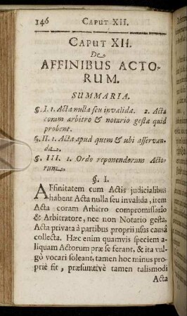 Caput XII. De Affinibus Actorum.