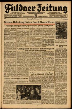 Ausgabe vom Dienstag, den 08. Februar 1944.