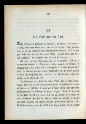 187. Der Hase und der Igel.