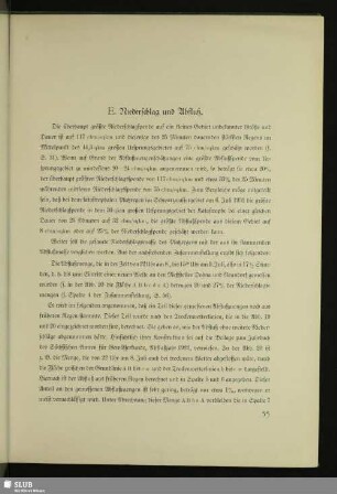 E. Niederschlag und Abfluß