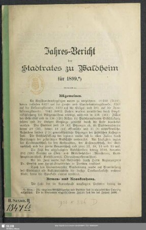 1899: Jahres-Bericht des Stadtrates zu Waldheim : auf ...
