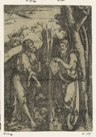 Johannes der Täufer und Onuphrius mit der Hopfengirlande