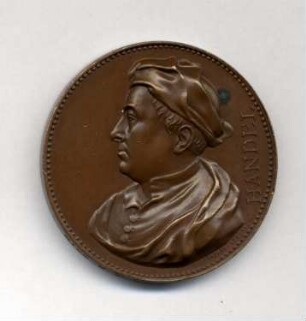 Kupfermedaille mit Porträt Georg Friedrich Händel