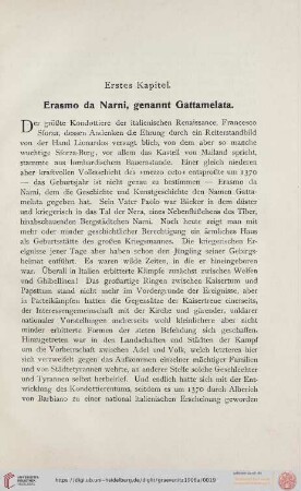 Erstes Kapitel. Erasmo da Narni, genannt Gattamelata