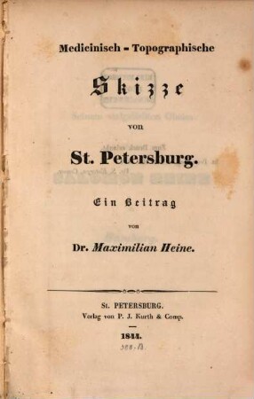 Medicinisch-topographische Skizze von St. Petersburg