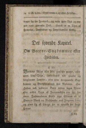 Det syvende Kapitel. Om Boerne-Sygdommer efter Foedselen.