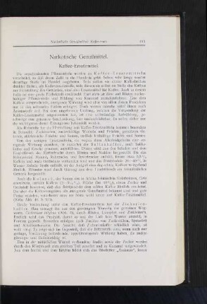 Narkotische Genußmittel.