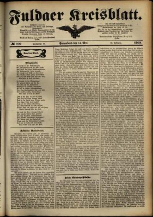 Zweite Ausgabe vom Samstag, den 14. Mai 1910.