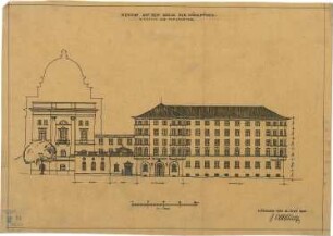 Bestelmeyer, German; München, Hofgartenstr. 3; Köglmühl - Areal, Wohn- und Geschäftshausneubau - Ansicht von der Hofgartenstraße