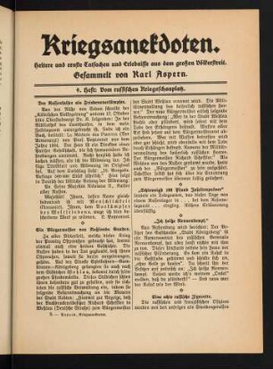 129-144, 9. Heft: Vom russischen Kriegsschauplatz.