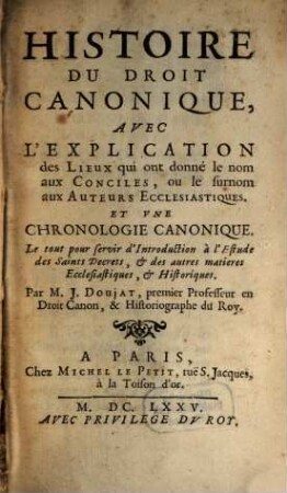 Histoire du Droit canonique