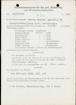 Karrer, Hedwig