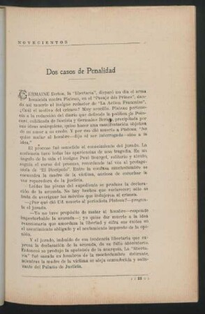 Dos casos de penalidad