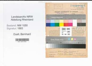 Entnazifizierung Bernhard Duell , geb. 17.08.1887 (Kaufmann)