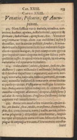 Caput XXIII. Venatio, Piscatio, & Aucupium